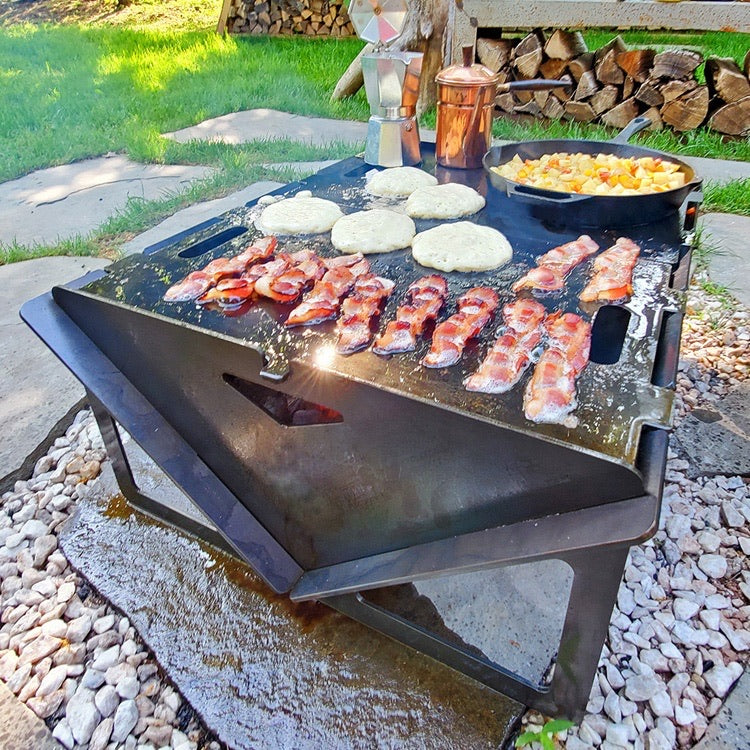 Flat Pack Camping Grill And Fire Pit