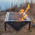 Flat Pack Camping Grill And Fire Pit