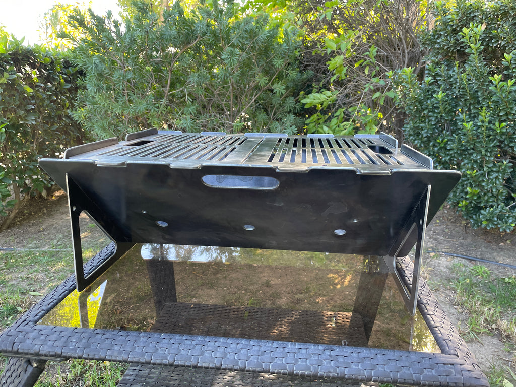 Flat Pack Camping Grill And Fire Pit