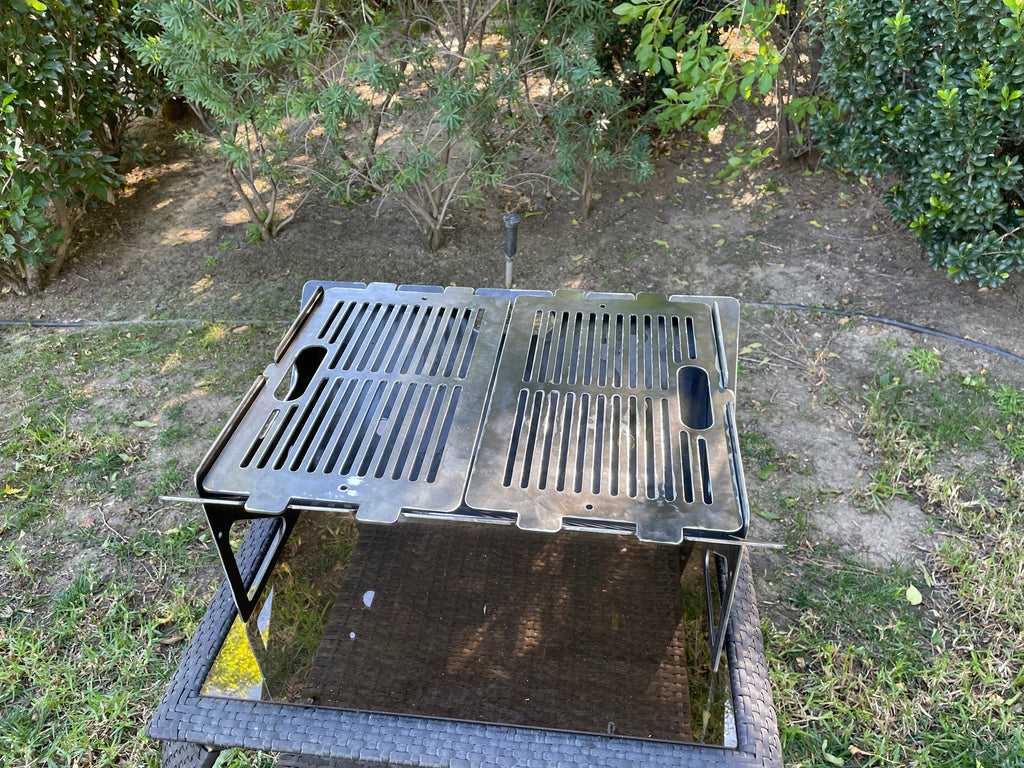Flat Pack Camping Grill And Fire Pit