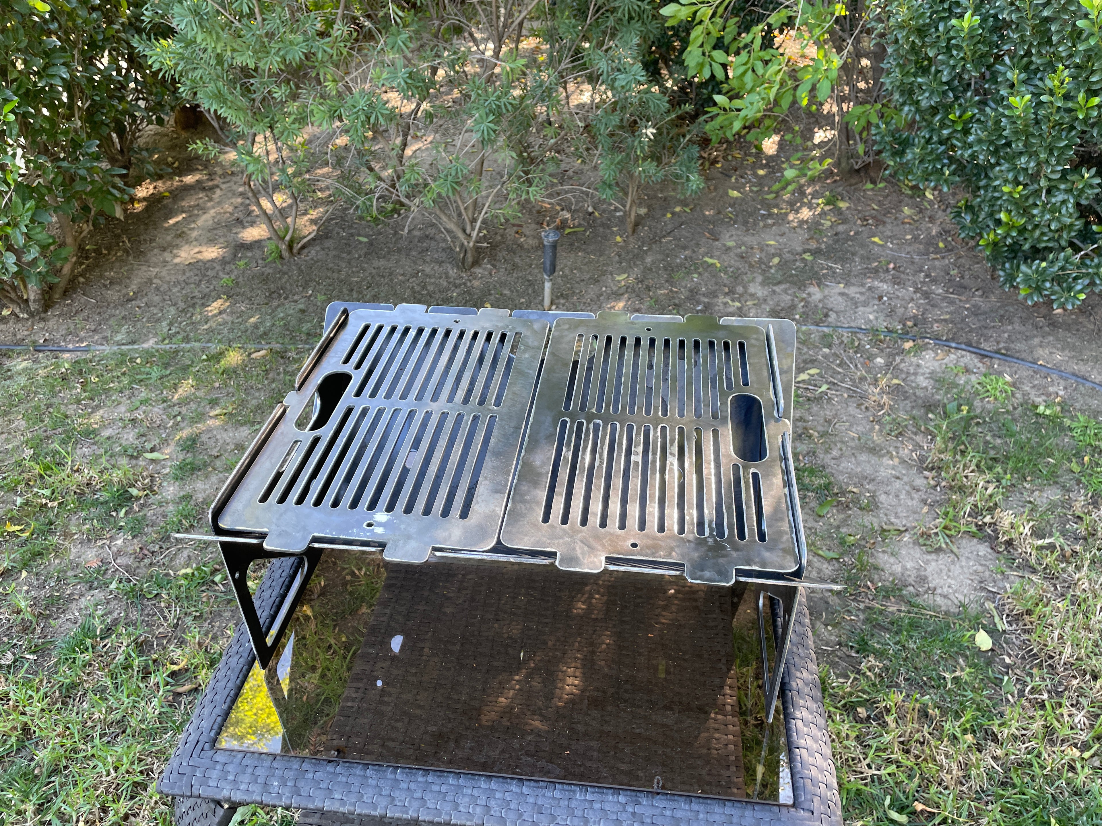 Flat Pack Camping Grill And Fire Pit
