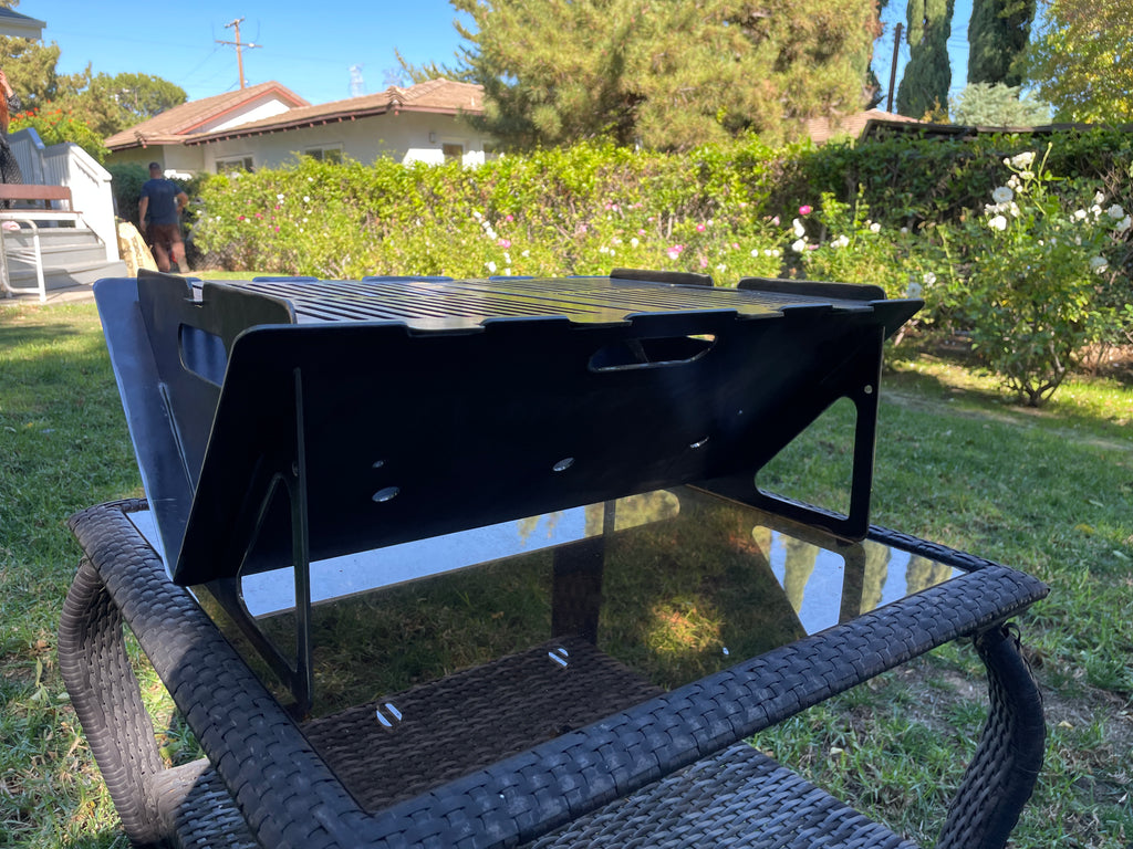 Flat Pack Camping Grill And Fire Pit