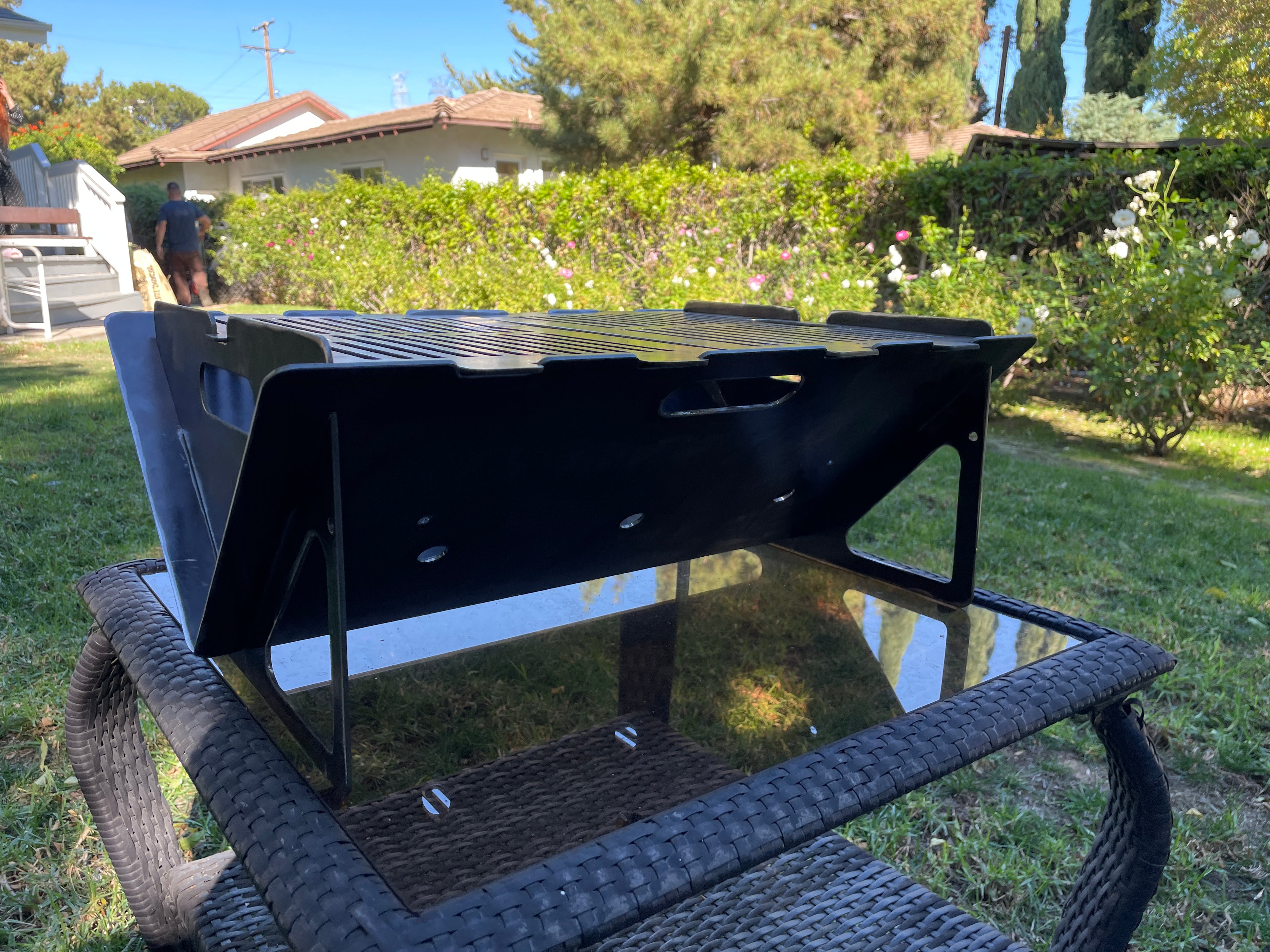 Flat Pack Camping Grill And Fire Pit